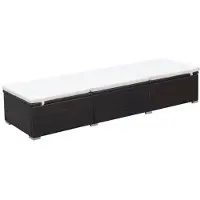 vidaXL Bain de soleil en poly rotin 195 x 60 x 31 cm brun et blanc crème