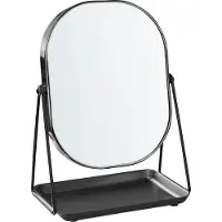 Beliani Miroir de courtoisie 20 x 22 cm noir CORREZE