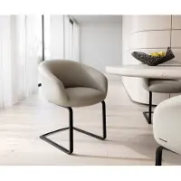 DELIFE Cantilever Vinka-Flex avec accoudoirs cuir de vache couleur boue pied cantilever plat noir ressorts ensachés