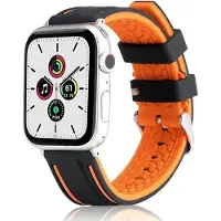 Beline pasek Apple Watch Solid Silicone 42444549mm pomara?czowo-czarny orangebla (45 mm, 44 mm, 42 mm, 49 mm, Matières plastiques, Silicone), Sangles de montre, Noir