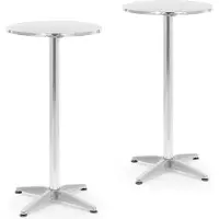 Royal Catering Table ronde - lot de 2 - ECO - Ø 60 cm - pliable - réglable en hauteur -
