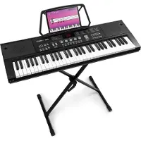 Max KB15 Keyboard set voor beginners met keyboardstandaard - Ideaal voor beginners - (61 Boutons), Synthétiseur, Noir