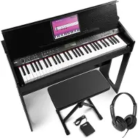 Max RhapsodyDP61 complete keyboard set - inclusief meubel, sustainpedaal, koptelefoon (61 Boutons), Synthétiseur, Noir