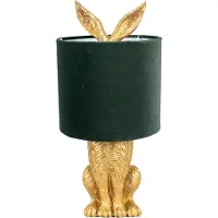 Clayre & Eef Lampe de table Lapin Ø 20x43 cm Vert doré Polyrésine