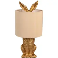 Clayre & Eef Lampe de table Lapin Ø 20x43 cm Couleur or Polyrésine