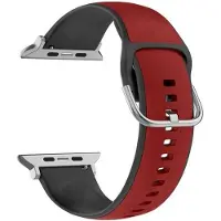 Beline pasek Apple Watch Silico Leather 42/44/45/49mm czerwono-czarny /red-black box