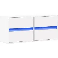 vidaXL Armoire TV murale avec éclairage LED blanc 100x31x45 cm