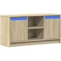 vidaXL Armoire TV avec éclairage LED Chêne Sonoma 100x34x50 cm