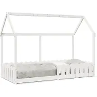 vidaXL Lit d'enfant Lit de maison Blanc 90x190 cm Pin massif