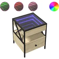 vidaXL Table basse avec Infinity-LED Chêne Sonoma 40x40x51 cm