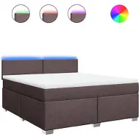 vidaXL Lit boxspring avec matelas brun foncé 180x200 cm Tissu