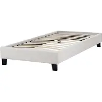 Beliani Lit capitonné 90 x 200 cm gris minimaliste pour chambre d'enfant élégant