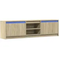 vidaXL Armoire TV avec éclairage LED Chêne Sonoma 180x34x50 cm
