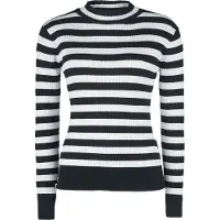 Jawbreaker Pull tricoté Rockabilly de - Pull Menace Rayé Blanc & Noir - XS - XXL - pour Femme - noir/blanc - Taille L
