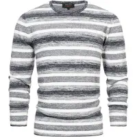 INDICODE JEANS Pull-over 'Manfred' bleu marine / bleu nuit / blanc