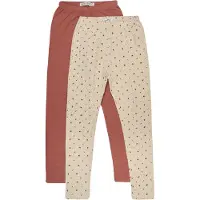 Minymo Leggings marron / rose / blanc naturel