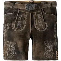 Stockerpoint Pantalon folklorique 'Lee' cappuccino / brun foncé / blanc