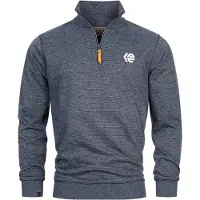 INDICODE JEANS Pull-over ' Caspar ' bleu / blanc