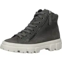 Paul green Bottines à lacets gris foncé / blanc
