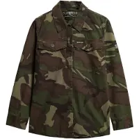 Superdry pour femme. W4010424A Surchemise militaire verte (XL), Casuel, Camouflage, Coton, Manche longue