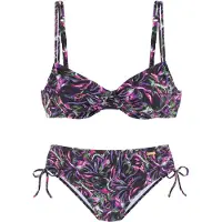 LASCANA Bikini vert foncé / violet / rose / noir