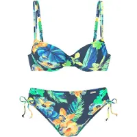 LASCANA Bikini bleu marine / turquoise / vert fluo / orange