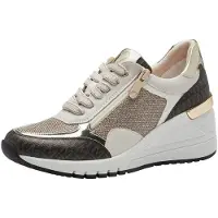 Marco Tozzi Baskets basses crème / or / noir