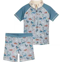 Playshoes Protection UV bleu fumé / bleu denim / orange foncé / lie de vin