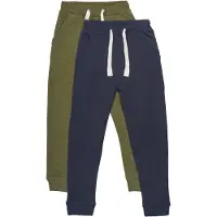 Minymo Pantalon bleu marine / vert chiné