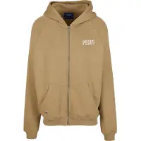 PEQUS Veste de survêtement kaki / blanc