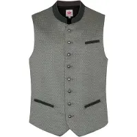 Spieth & Wensky Gilet folklorique 'Daniel' greige / vert foncé / noir