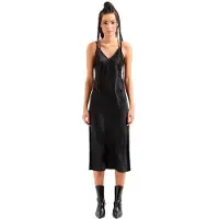 Armani Exchange pour femme. 8NYA59YNZ5Z1200 Robe midi noire (S), Casuel, Polyester, Sans manches / bretelles