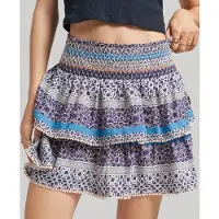 Superdry Vintage Tiered Mini Skirt Bleu 2XS Femme