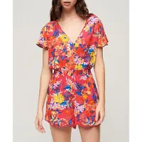 Superdry Beach Playsuit Short Sleeve Short Dress Multicolore 2XS Femme