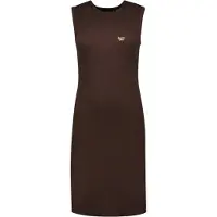 Superdry Femme Robe Moulante Mi-longue Côtelée Marron Taille: 36