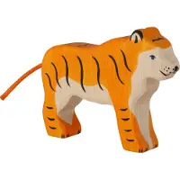 Holztiger Figurine - - 80136 - Tigre Debout - Bois Peint à la Main - Fabrication Européenne - 14x2,8x10,5cm