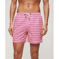 Superdry pour homme. M3010231A Maillot de bain imprimé en matériau recyclé rose (XXL), Beachwear, Durable, Polyester recyclé