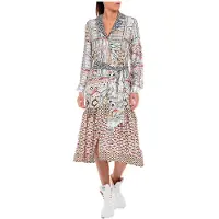 Replay W9759 .000.10324 Long Sleeve Midi Dress Gris XS Femme