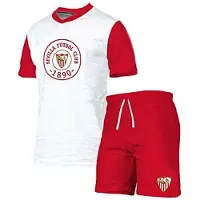 Sevilla Fc Junior Short Sleeve Pyjama Rouge,Blanc 8 Years Enfants