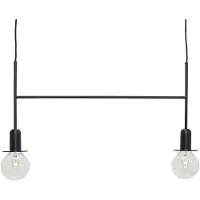 Hubsch Suspension en métal noir avec deux sources de lumière