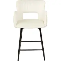 Beliani Lot de 2 chaises de bar en velours chaises rembourrées blanches salle à manger cuisine meubles modernes