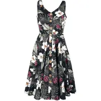 Hell Bunny Robe mi-longue Rockabilly de - Robe Année 50 Tahiti - XS - 4XL - pour Femme - noir - Taille 4XL