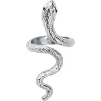 EtNox Bague Gothic de - Serpent - pour Femme - couleur argent - Taille S