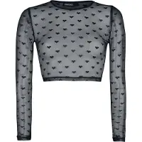 Jawbreaker T-shirt manches longues de - Crop Top Don't Mesh With My Heart - M - XL - pour Femme - noir - Taille L