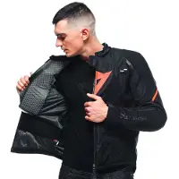 Dainese Veste Smart LsN Sport D-Air veste en tissu Noir/Rouge 52 hommes