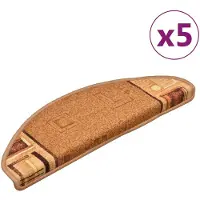 vidaXL Tapis d'escalier autoadhésifs 5 pcs 65x21x4 cm Beige