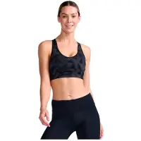 2XU Motion Racerback Medium Impact Sports Bra Noir L Femme
