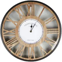 Urban Living Horloge murale Urban Living Grand Central - Ouverte - D40 cm - Bois