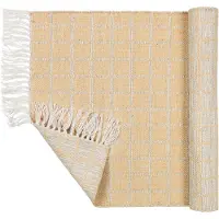 Broste Copenhagen Tapis Henny 140x200cm - gris clair / jaune