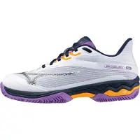 Mizuno Chaussures de Padel Mizuno Femme Wave Exceed Light 2 Padel Blanche Habille Blues Hyacinth-Taille 40,5